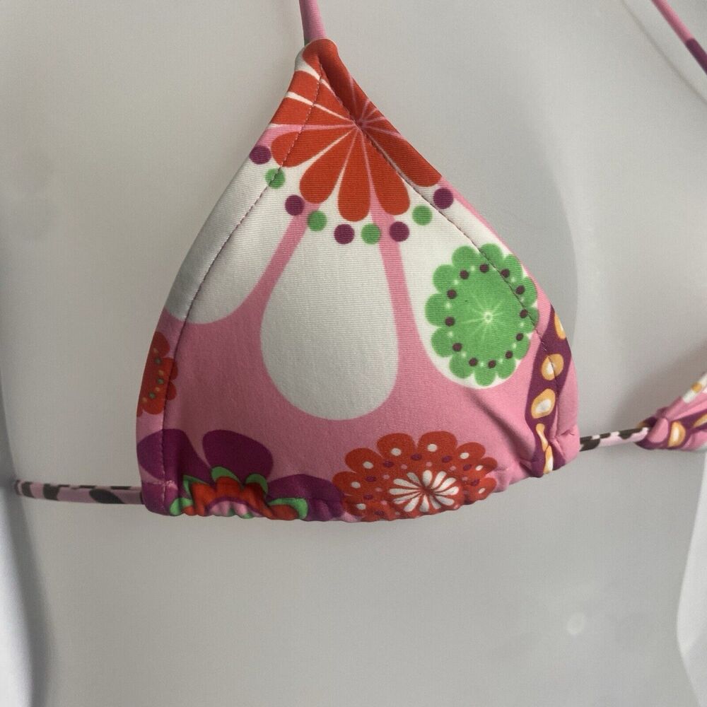 Cia.Maritima Bikini Brazilian 2-pc Women S Pink Floral in Puffy Star Pin Cheeky - Picture 5 of 12